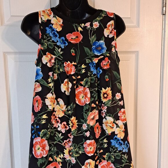 Spense Sheer Black Flowered Sleeveless Top - Picture 5 of 9